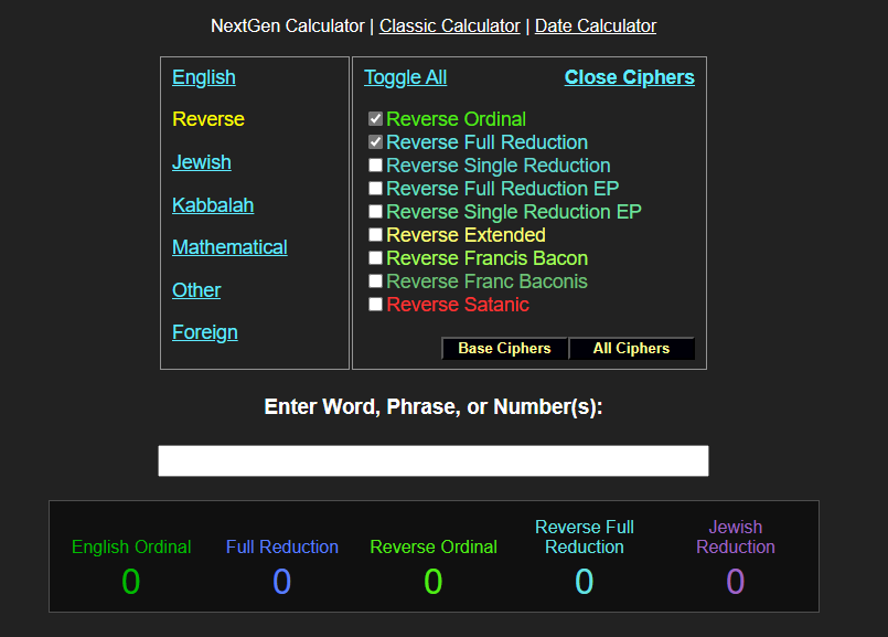 Chaldean Numerology Cipher Website