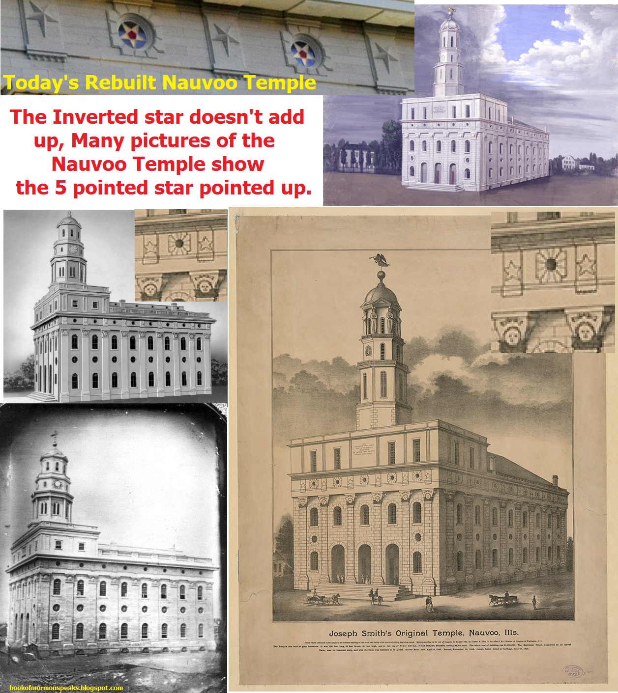 Lds Inverted Star Doesn't Add Up To All The Pictures Of The Nauvoo Temple Most Show The 5 Pointed Star Pointed Up (1)