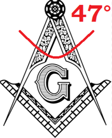 47 Degree Masonic Compass 