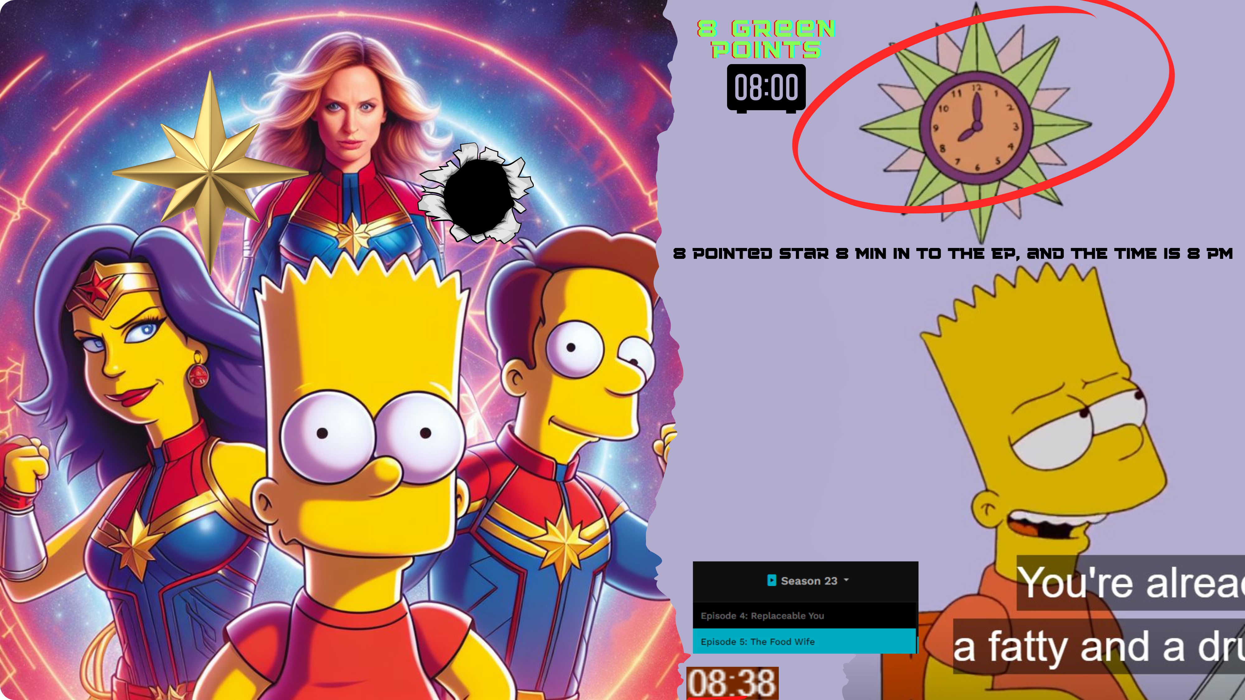 The Simpsons Season 23, Episode 5 8 Pointed Star On The Wall At Eight Minutes And 38 Seconds Into The Episode 