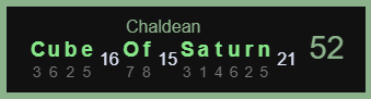 Cube Of Saturn Chaldean 52 -