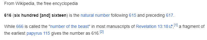 616 (Number)