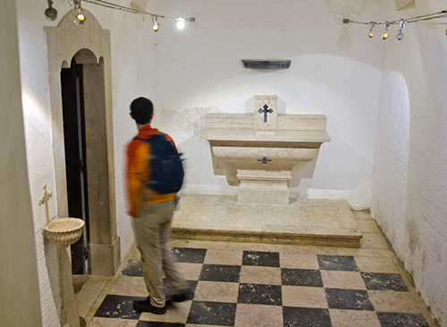 Inside The Crypt Is An Altar And Masonic Checkerboard Pattern Floor On Which Rituals Take Place.