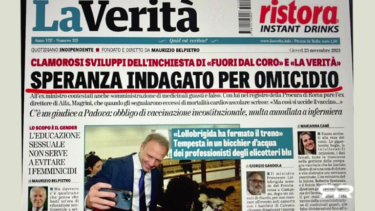 Italian Health Minister Now Under Investigation For Murder -