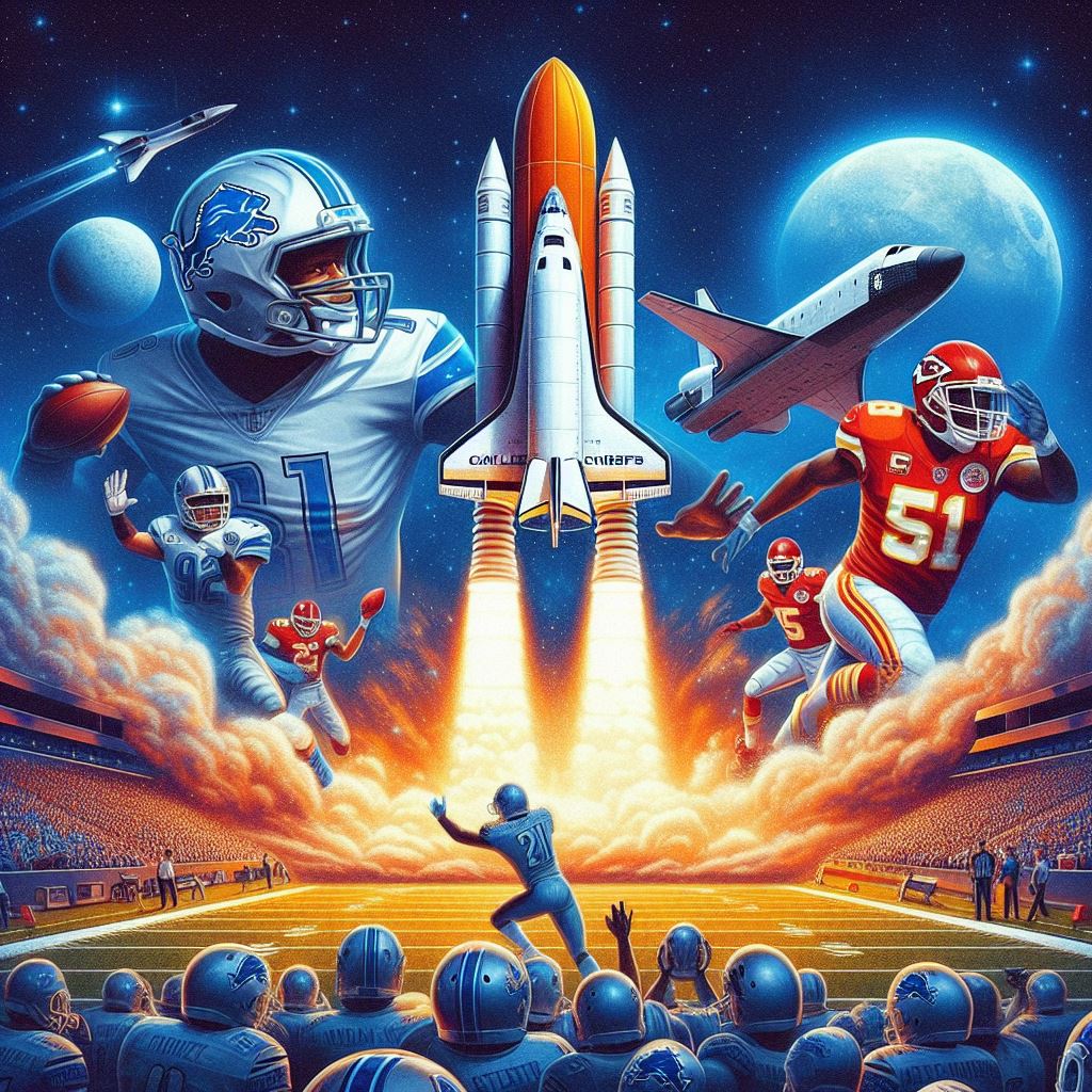 Super Bowl 58 Challenger Space Shuttle Art Created By Tommy Truthful