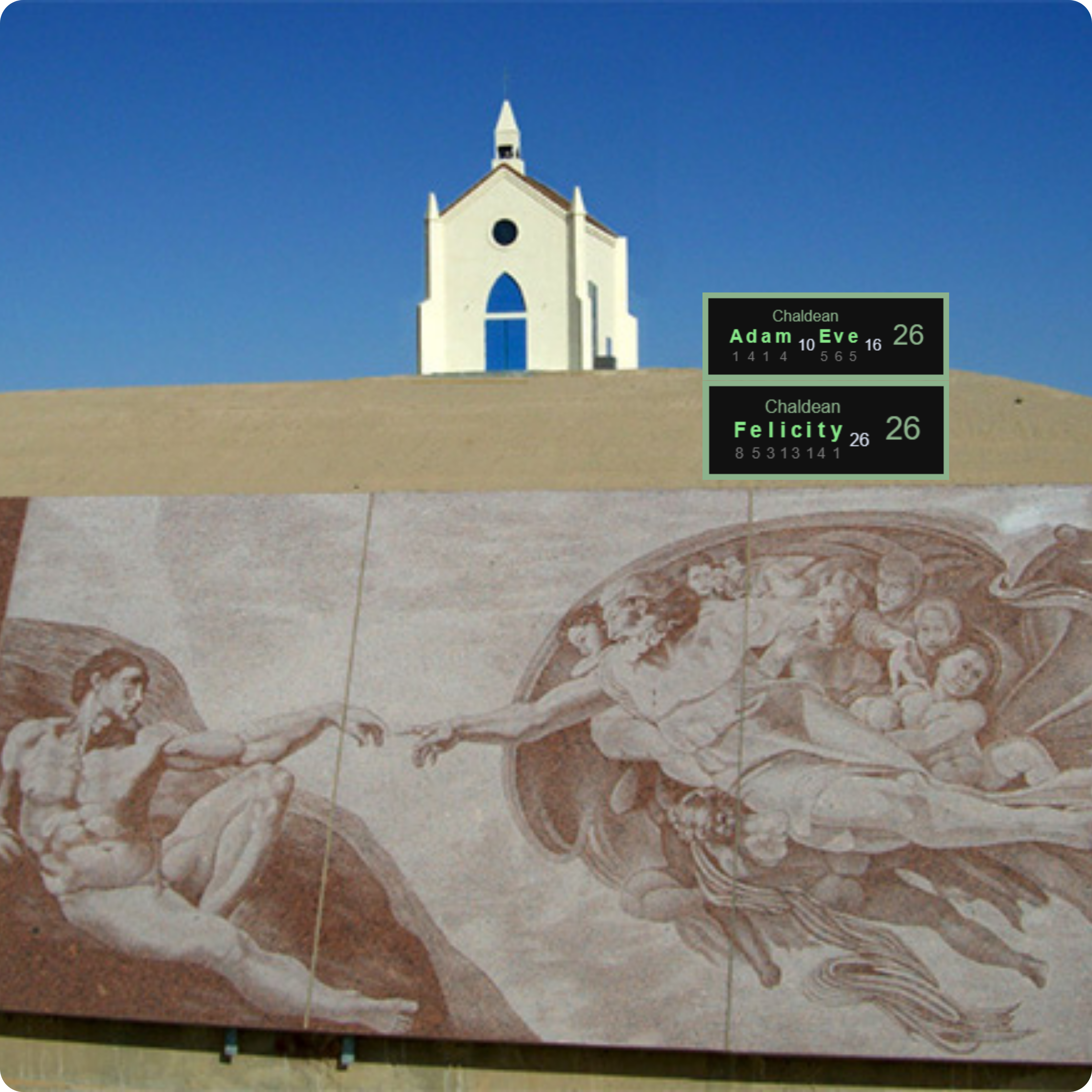 The Creation Of Adam Is Also Etched On One Of The Town’s Many Granite Slabs.