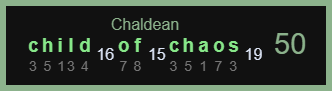 Child Of Chaos Chaldean 50 -