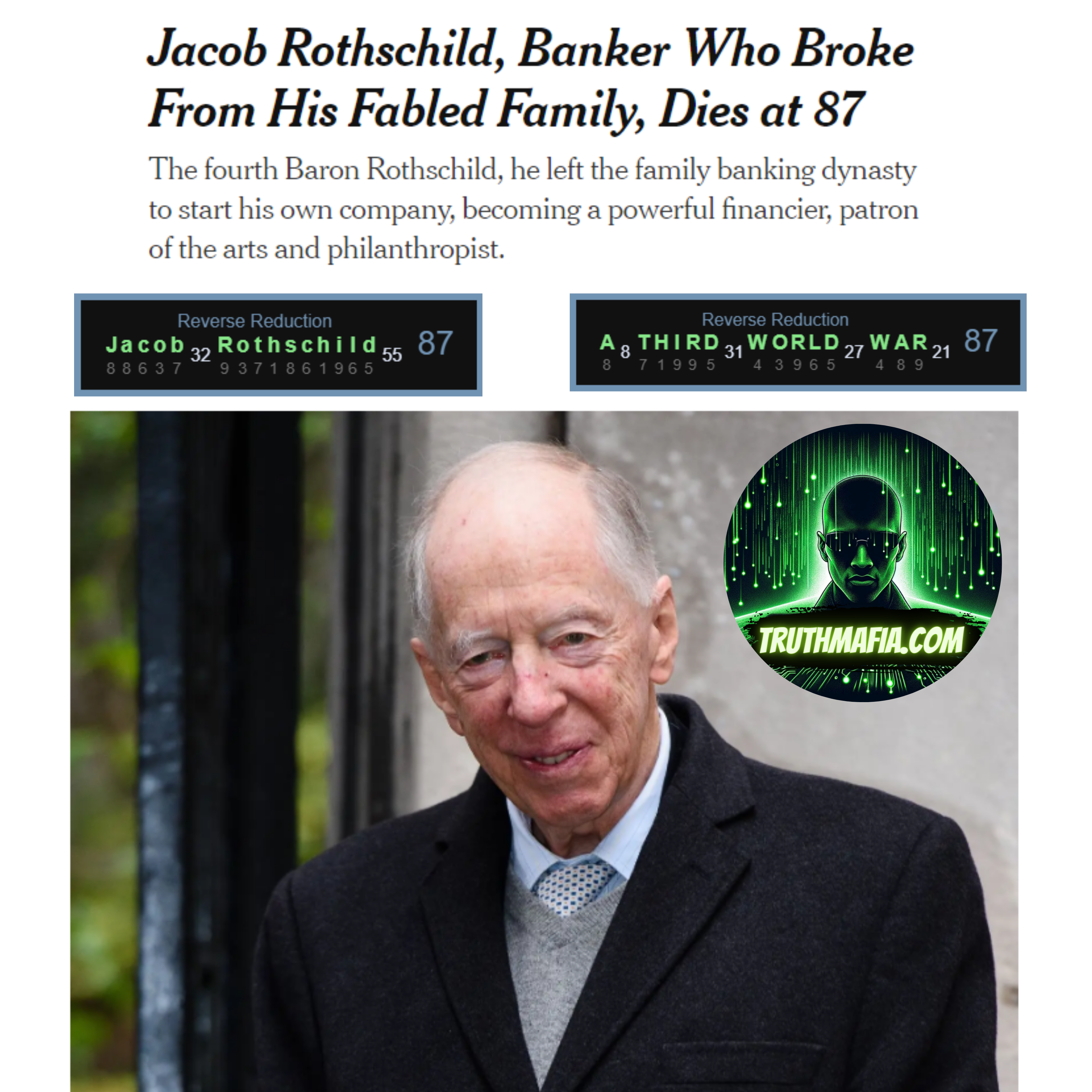 Jacob Rothschild Dead At 87 