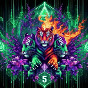 Ai Generated Art Fire Tiger Life Path Five