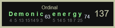Demonic Energy Ordinal 137 2 -