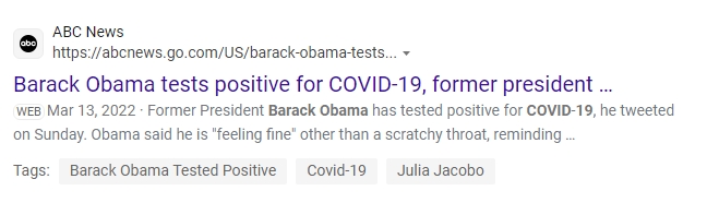 Barack Obama Caught Covid On 3/13/2022.