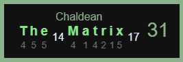 The Matrix-Chaldean-31 