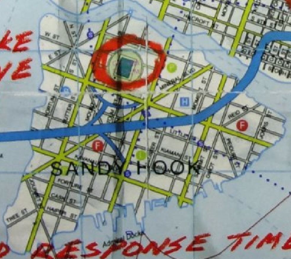 Batman Movie Map Of Sandy Hook Circled 