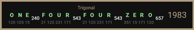 One Four Four Zero-Trigonal-1983