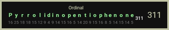 Pyrrolidinopentiophenone-Ordinal-311