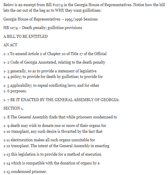 Noahide Laws Passed By Congress-1991 Death By Guillotine