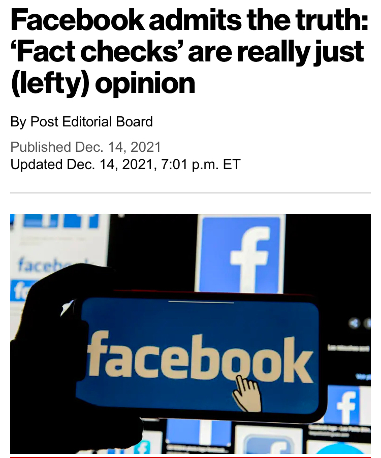 Facebook Admits The Truth Fact Checks Are Really Just Opinions 