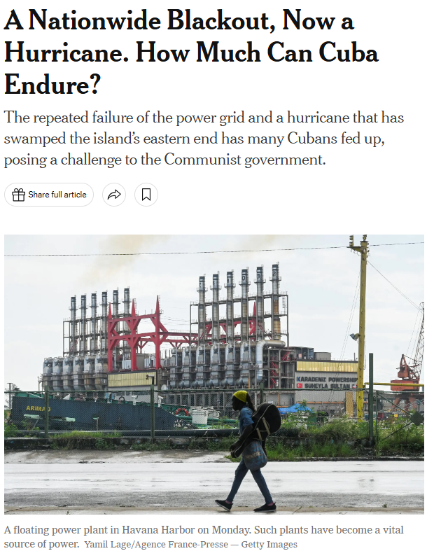 A Nationwide Blackout, Now A Hurricane. How Much Can Cuba Endure?