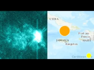 Big 6 8M Earthquake Strikes Off Cubas Southern Coast Near X Class Solar Flare Erupts From Sun -