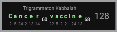 Cancer Vaccine-Trigrammaton Kabbalah-128