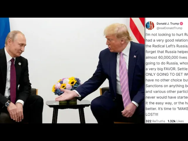 Trump Warns Russia That If Putin Refuses Ukraine War Negotiations He Will Hit Them With Sanctions -