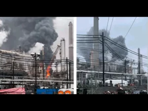 Level 2 Hazmat Fire Erupts At California Refinery Public Health Warning Toxic Smoke Plume Released -