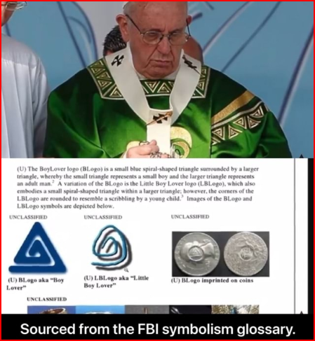 The Pope With A Pedophile Symbol On His Robe 