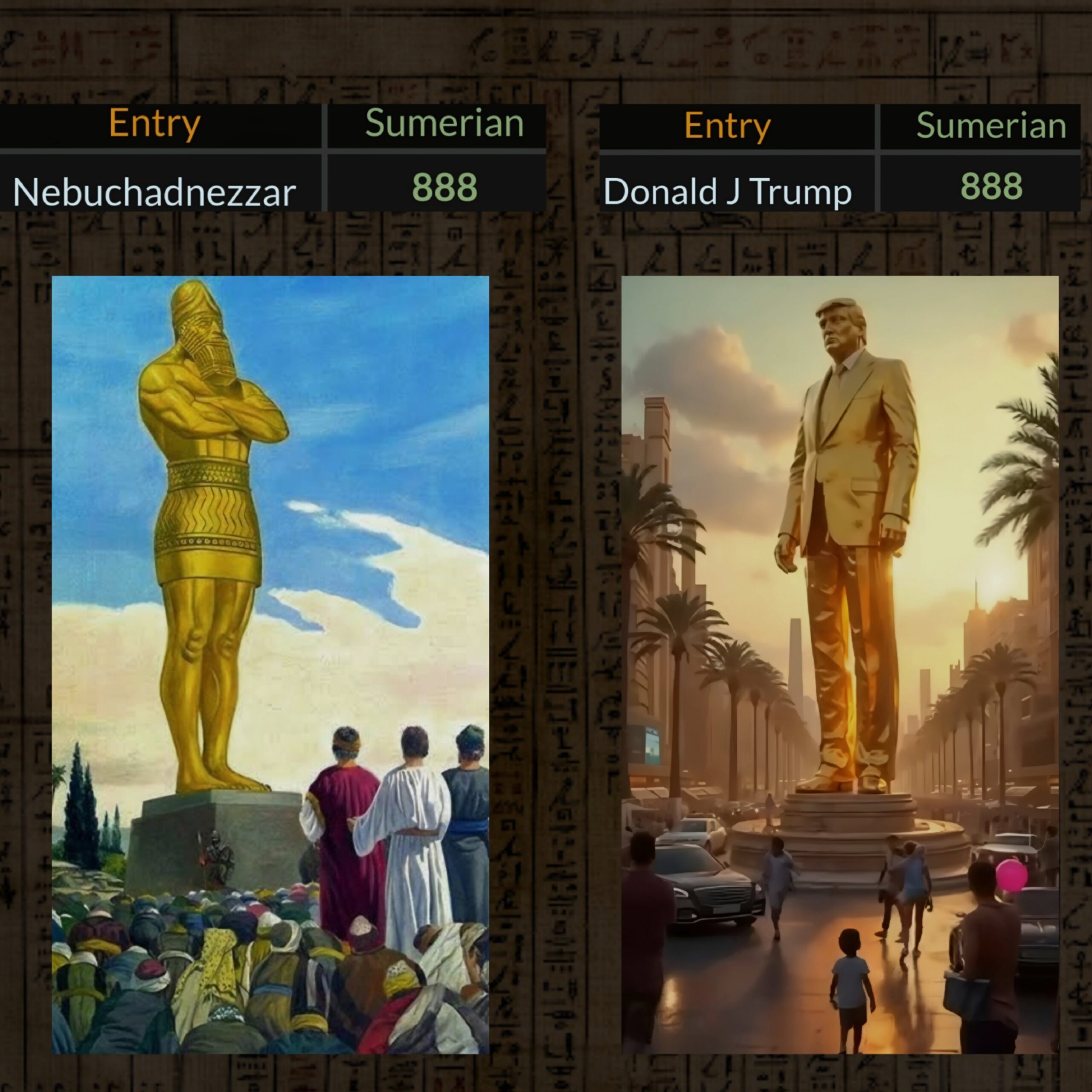 Donald Trump As A Golden Statue 