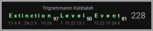 Extinction Level Event Trigrammaton Kabbalah 228 -