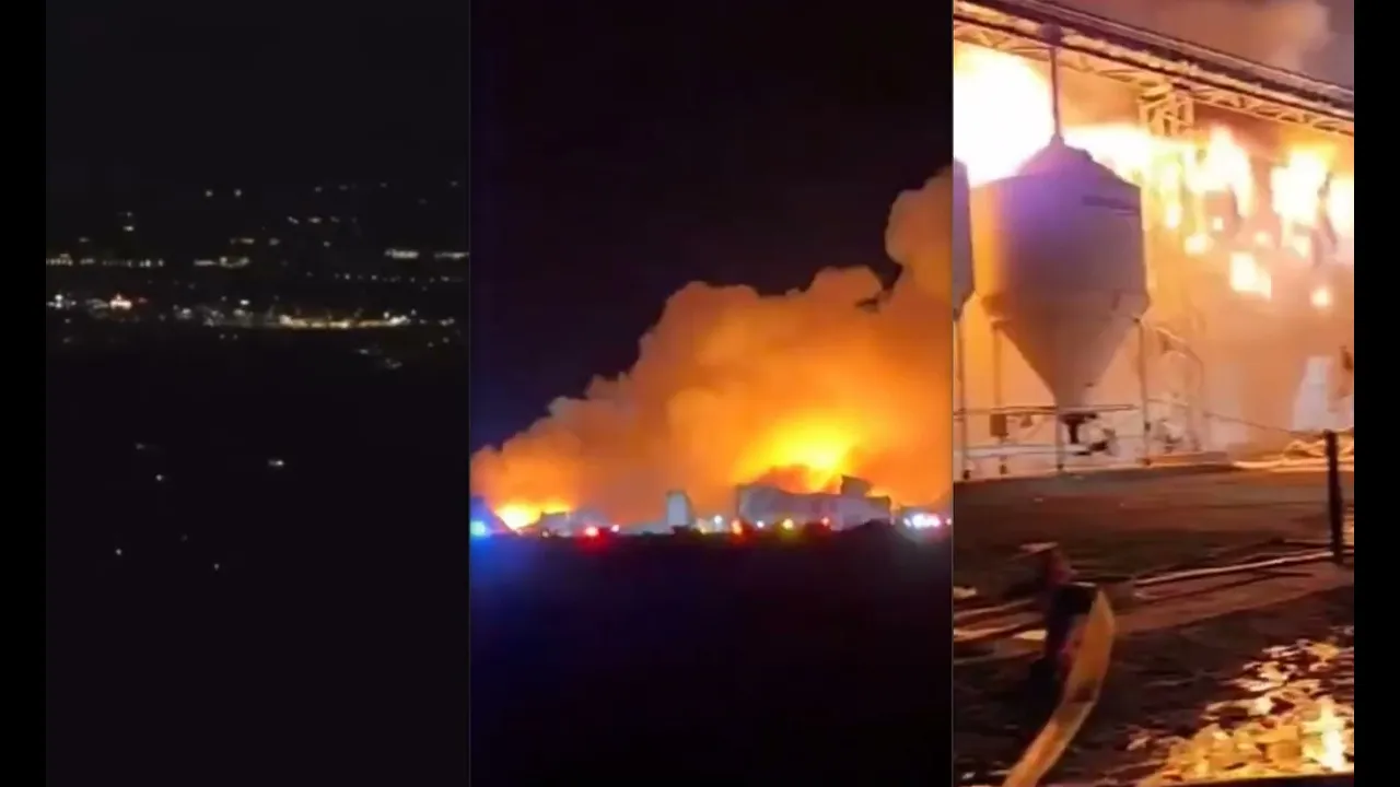 Test Run Massive Fire Destroys Major Iowa Egg Farm Port Arther Explosion Lights Out In California -